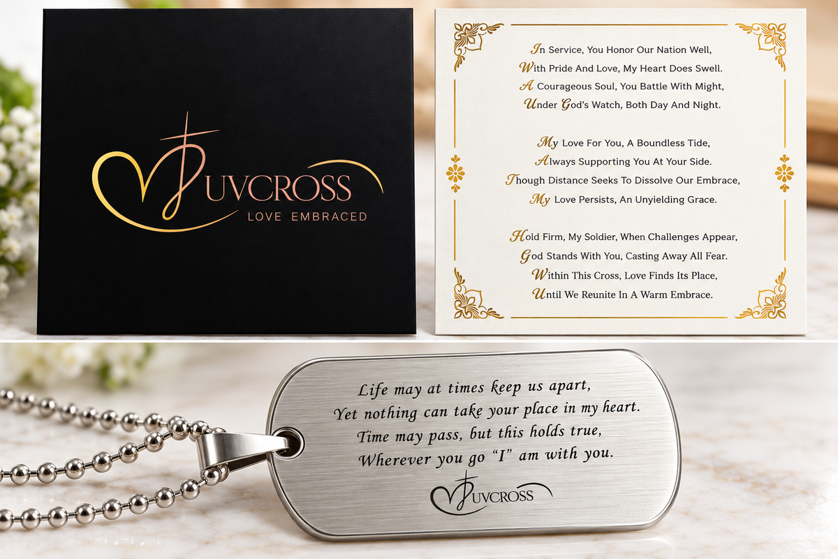 Luv Cross Women’s Faith & Love Dog Tag Necklace