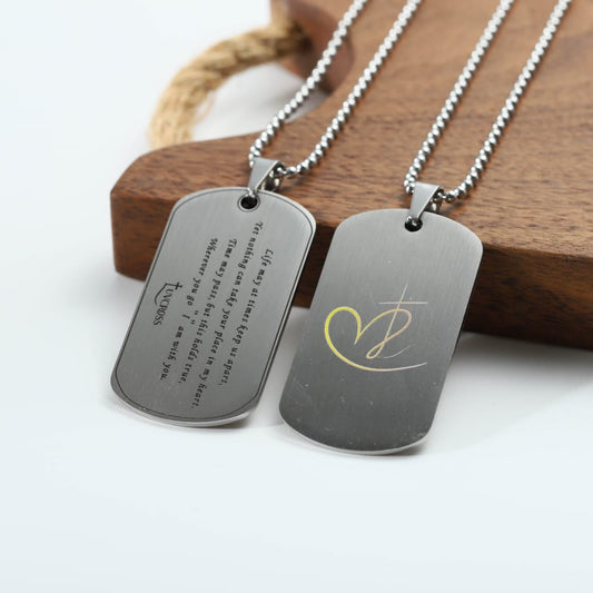 Luv Cross Women’s Faith & Love Dog Tag Necklace