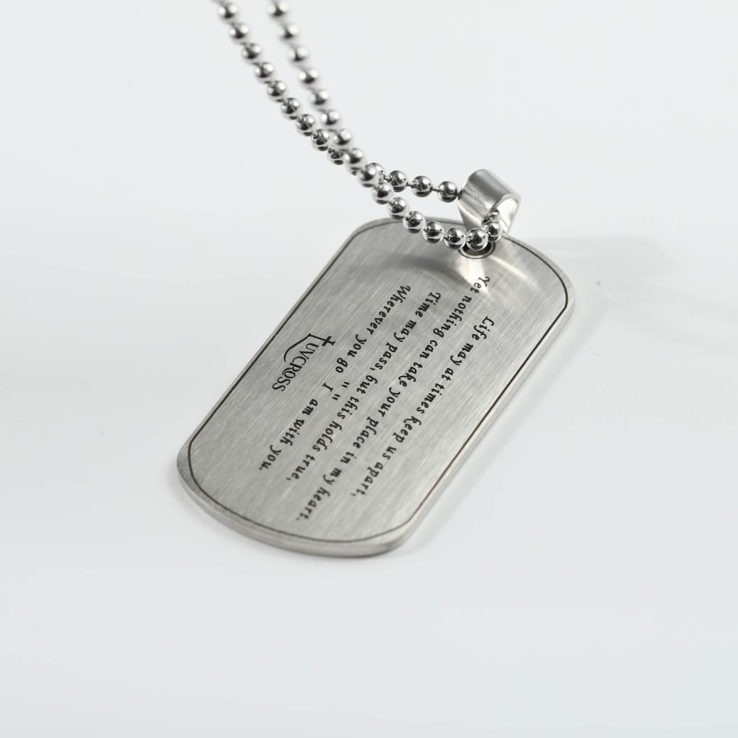 Luv Cross Men’s Faith & Love Dog Tag Necklace