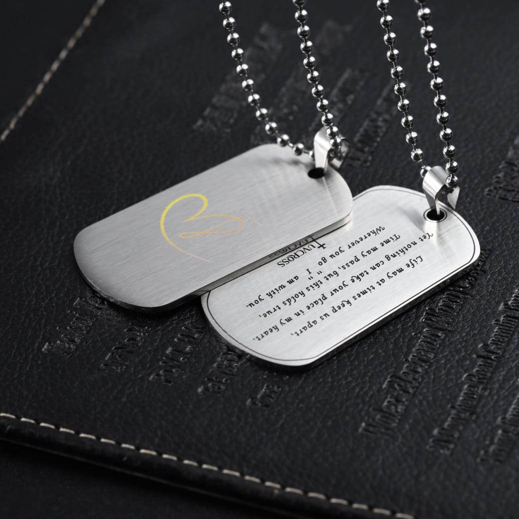 Luv Cross Women’s Faith & Love Dog Tag Necklace